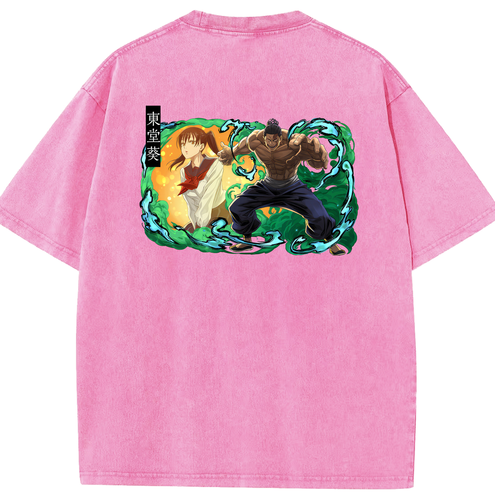 （画像用） 呪術廻戦 Jujutsu Kaisen 綿100% ヴィンテージ風 半袖Tシャツ（背面プリント）